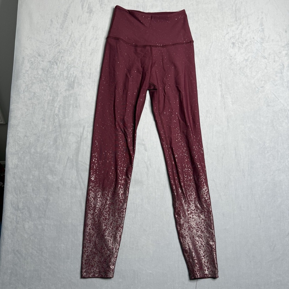 Beyond Yoga Leggings Womens S‎ Alloy Gold Glitter Burgundy Ombré Stretch